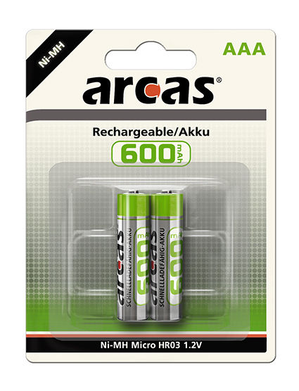 Set 2 acumulatori Arcas R3 – NiMH AAA 600mAh 1.2V