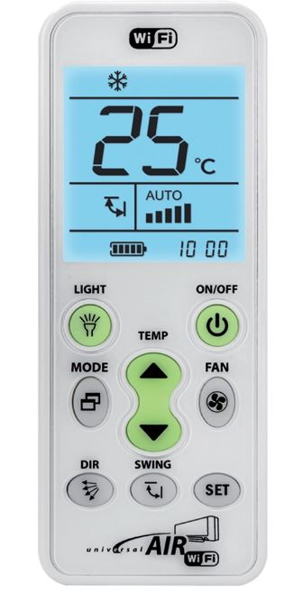 Telecomandă universală aer condiționat cu WiFi integrat – Control prin aplicație, ecran iluminat, baterie reîncărcabilă