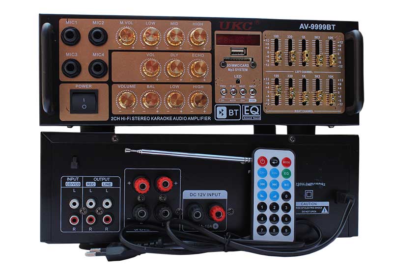 Amplificator Audio 2×45W AV-9999BT cu SD, USB și Bluetooth