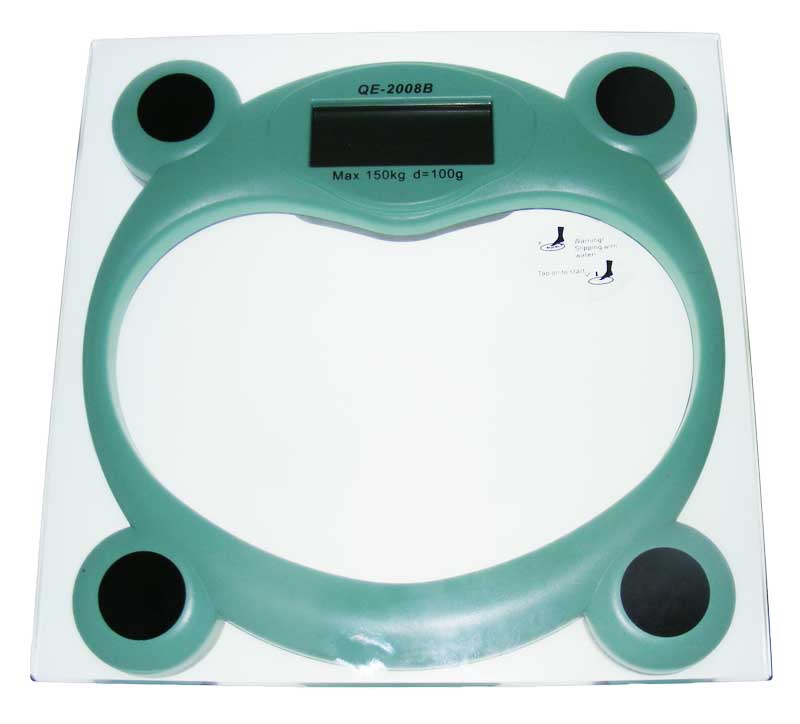 Cântar de Baie cu Afișaj LCD, Platformă Sticlă, Design Modern