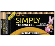 Set 10 baterii R3 Duracell Simply – AAA 1.5V, fiabilitate Duracell