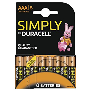 Set 8 baterii R3 Duracell Simply – AAA 1.5V