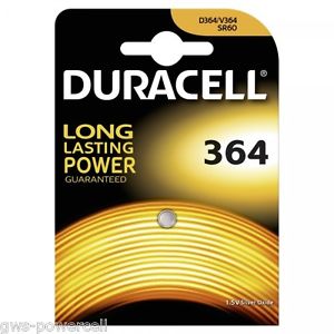 Baterie Duracell V364 (AG1) – 1.55V, oxid de argint, pentru ceasuri și electronice de precizie