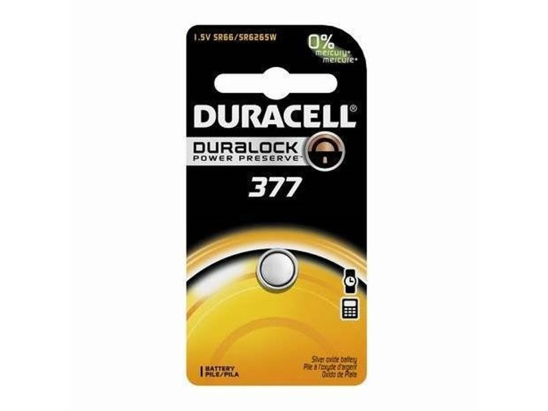 Baterie Duracell V377 (AG4) – 1.55V, oxid de argint, pentru ceasuri și electronice de precizie