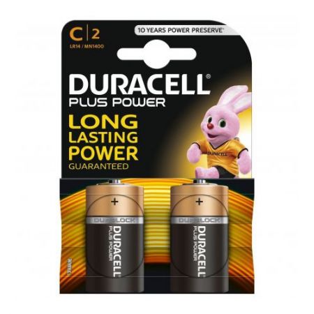 Set 2 baterii R14 Duracell Basic – C 1.5V, energie fiabilă pentru uz general