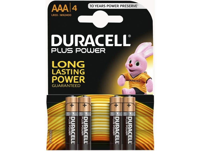 Set 4 baterii R3 Duracell Plus Power – AAA 1.5V, clar performante ridicate