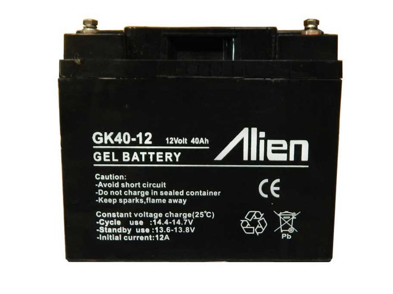Acumulator GEL 12V – 40Ah – Alien – baterie solară ciclică, tehnologie gel silicat, durată de viață extinsă
