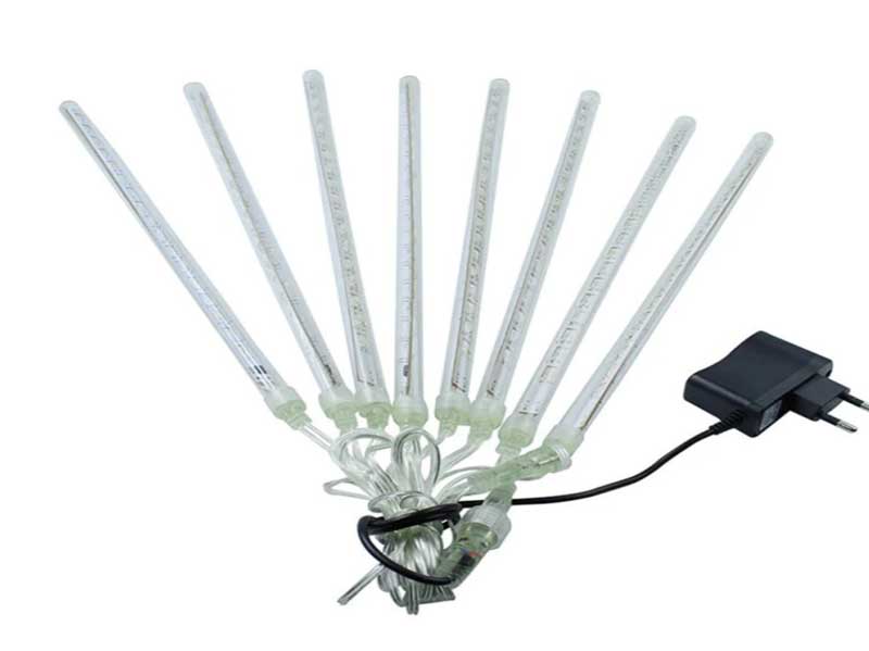 Instalație meteori 8 tuburi 80cm alb rece 4.5M – Șir luminos interconectabil pentru exterior