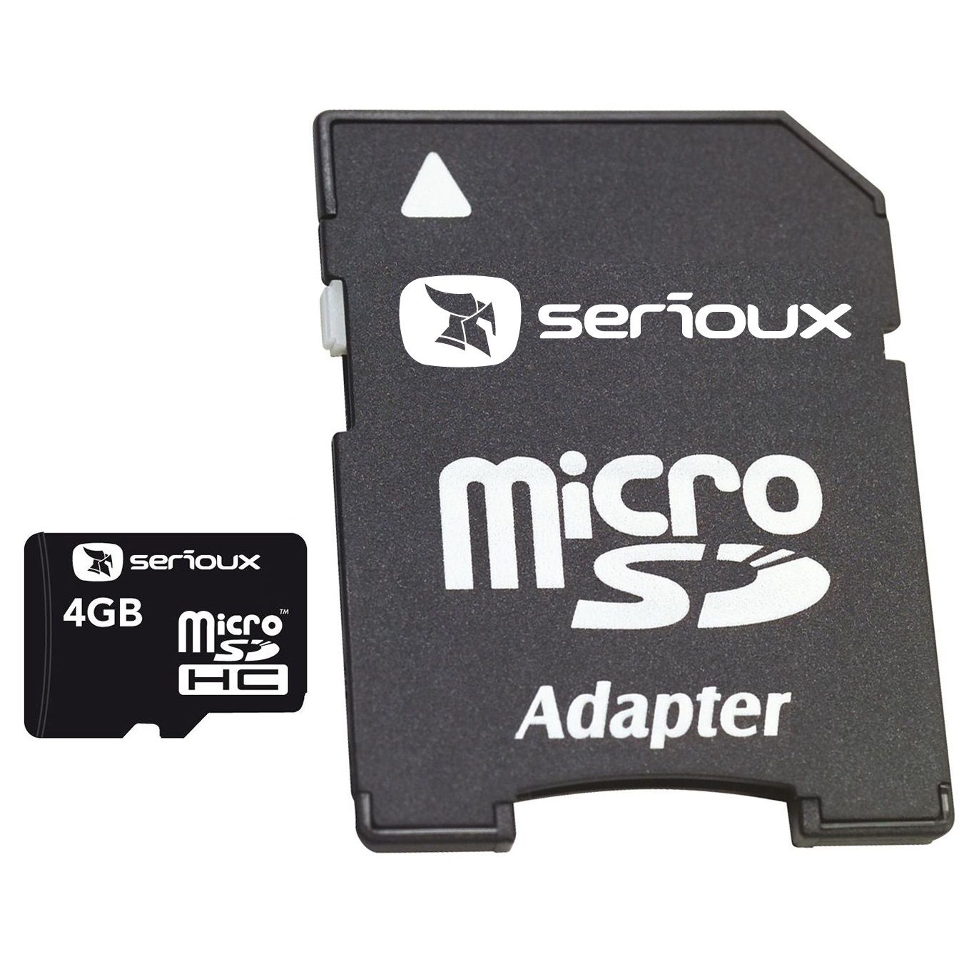 Card MicroSDHC 4GB Serioux cu adaptor SD, stocare fiabilă pentru dispozitive mobile