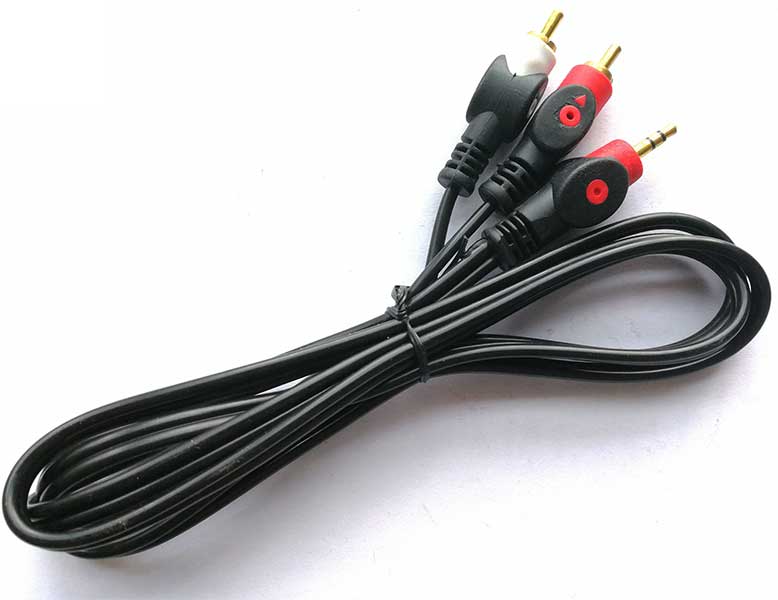 Cablu jack 3.5mm la 2RCA 1.5m – Audio stereo, roșu/alb