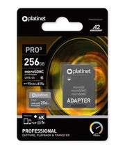 Card MicroSDXC 256GB Platinet Class 10 UHS-III cu adaptor SD, viteză 90MB/s