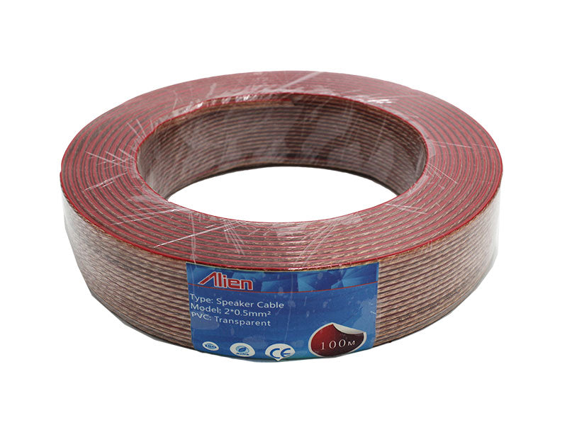 Cablu Difuzor Transparent 2x0.5mm² – Rola 100m, Cablu Audio pentru Sisteme Low/Medium Power