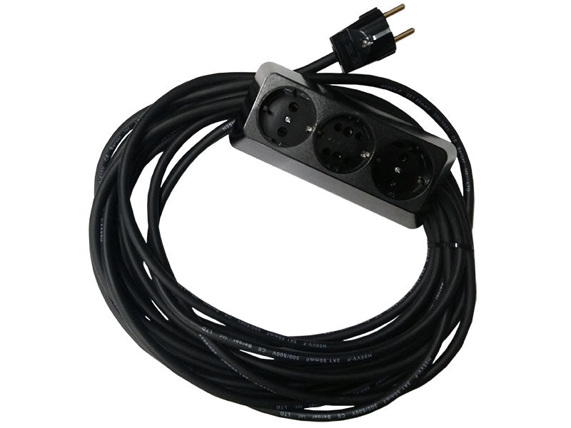 Prelungitor Bachelită 3 Cai 10m 3x1.5mm² Negru – Ultra Rezistent, Profesional