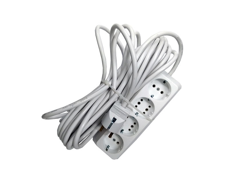 Prelungitor Bachelită 4 Cai 10m 3x1.5mm² Alb – Durabilitate și Siguranță Maximă