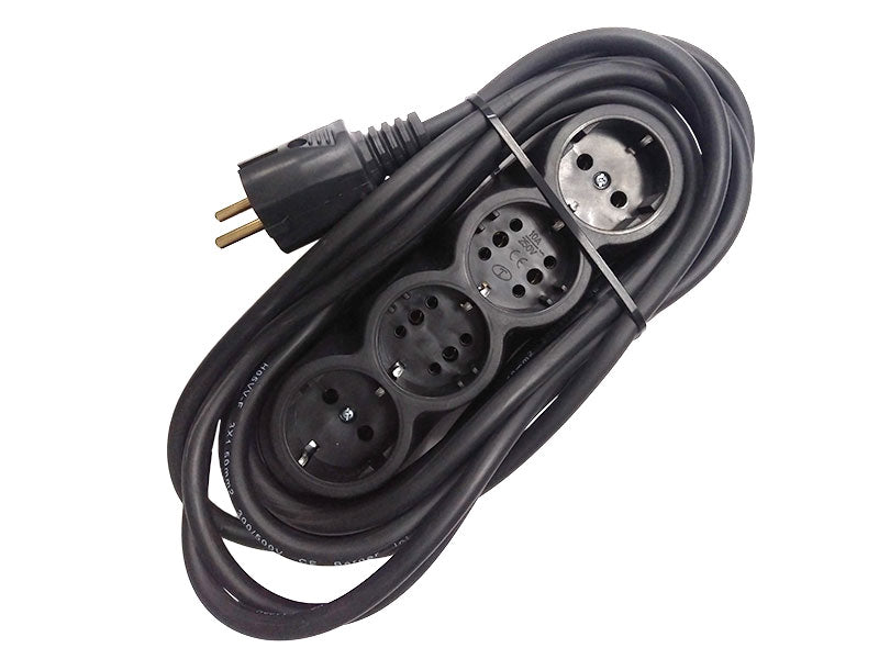 Prelungitor Cauciucat Bachelită 4 Cai 5m 3x1.5mm² Negru – Robust, Flexibil și Sigur