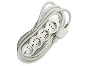 Prelungitor Cauciucat Bachelită 4 Cai 2m 3x1.5mm² Alb – Compact, Sigur și Durabil