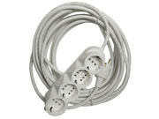 Prelungitor Cauciucat Bachelită 4 Cai 10m 3x1.5mm² Alb – Profesional, Rezistent și Flexibil