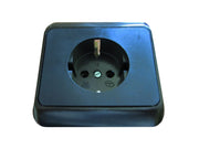 Priză Schuko bachelită neagră – rezistentă și fiabilă, montaj aplicat