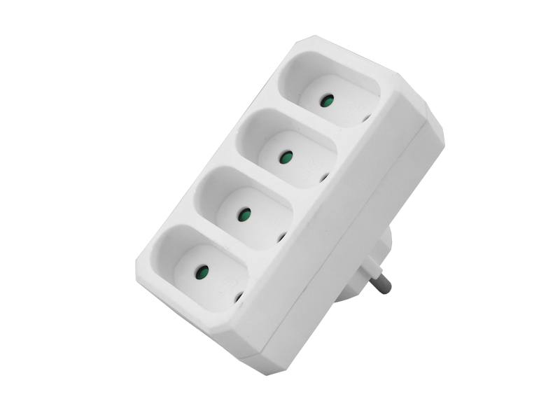 Triplu ștecher x4 Euro – adaptor 4 prize Euro, compact și practic