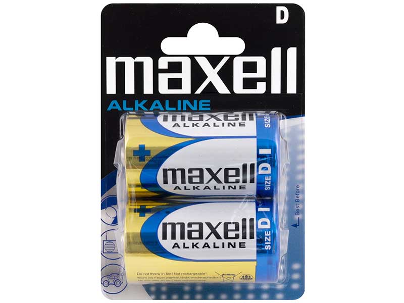 Set 2 baterii R20 alcaline Maxell – D 1.5V, energie mare pentru consum intensiv