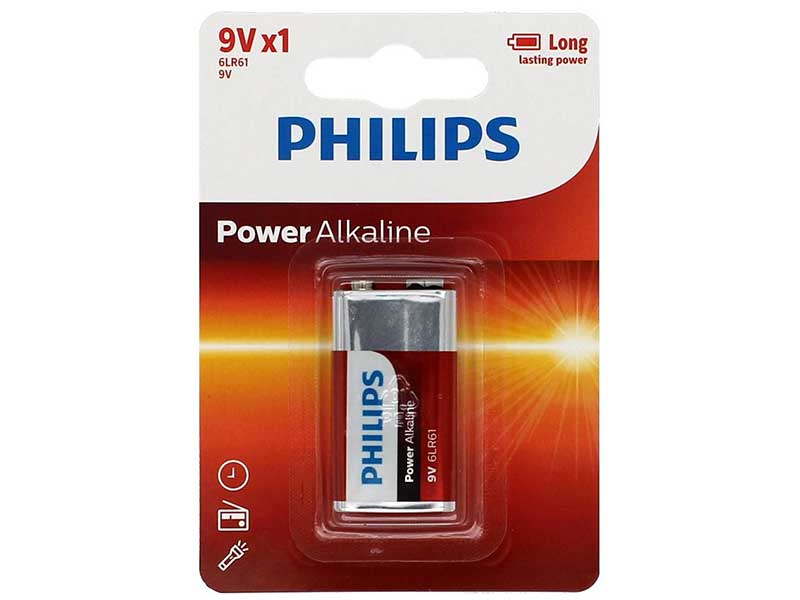 Baterie 9V Philips Alkaline Power – Energie stabilă și durată extinsă