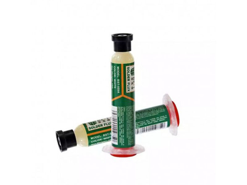 Flux SMD BST-559A – Pastă de Lipit Albă, Seringă 10g (Fără Plumb, High Activity)