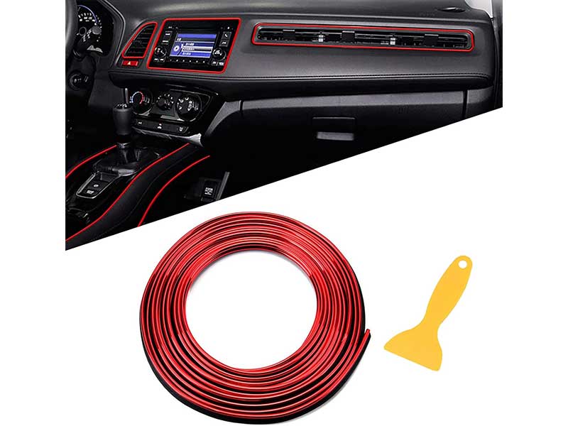 Bandă decorativă pentru interior auto – flexibilă, autocolantă – personalizare bord și elemente interioare