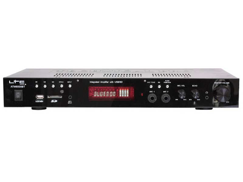 Amplificator Karaoke 2×50W cu FM, USB, SD și Bluetooth