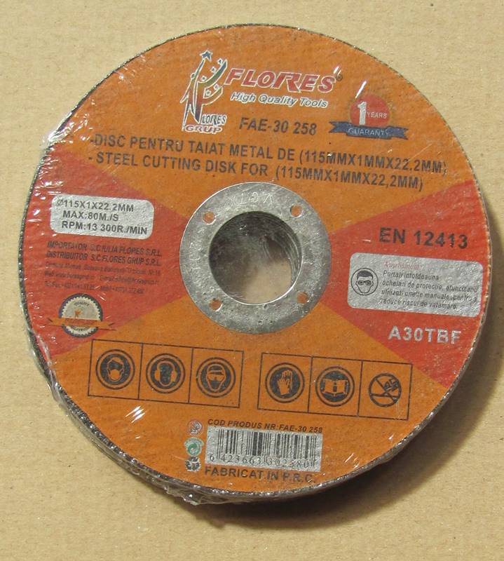 Disc pentru tăiat metal 115×1.6×22.2mm, performanță ridicată