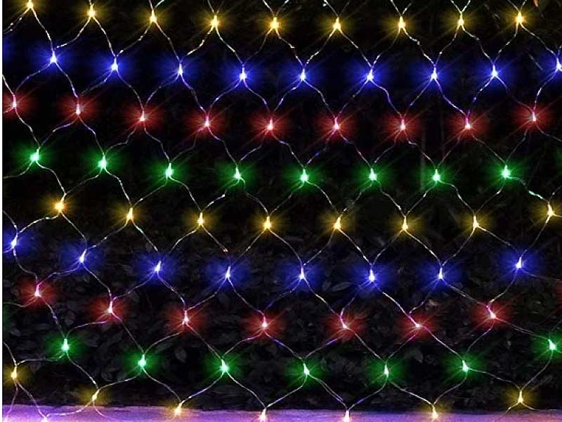 Instalație plasă 320 LED-uri 3x3M interconectabil multicolor – Șir luminos decorativ pentru exterior
