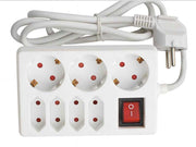 Prelungitor 7 Cai (3 Schuko + 4 Euro) 1.5m cu Întrerupător Alien – Versatil și Eficient