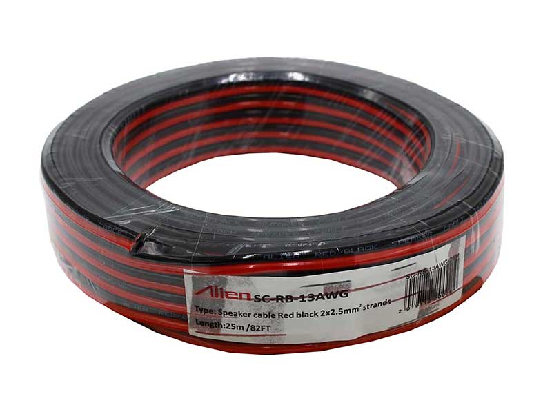 Cablu Difuzor Roșu/Negru 2x2.5mm² – 25m, Cablu Audio pentru Boxe și Amplificatoare