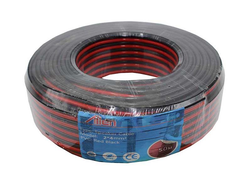 Cablu Difuzor Roșu/Negru 2x4mm² – Rola 50m, Cablu Audio pentru Sisteme de Putere Mare
