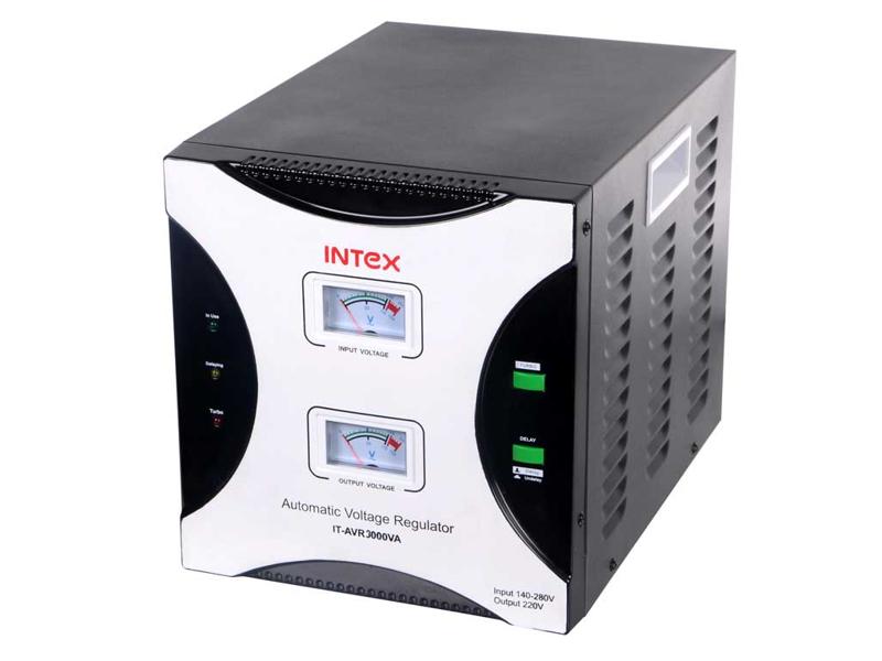 Stabilizator Tensiune 220V 3000VA Intex – Protecții Complete, Relee, 1800W, 140–280V