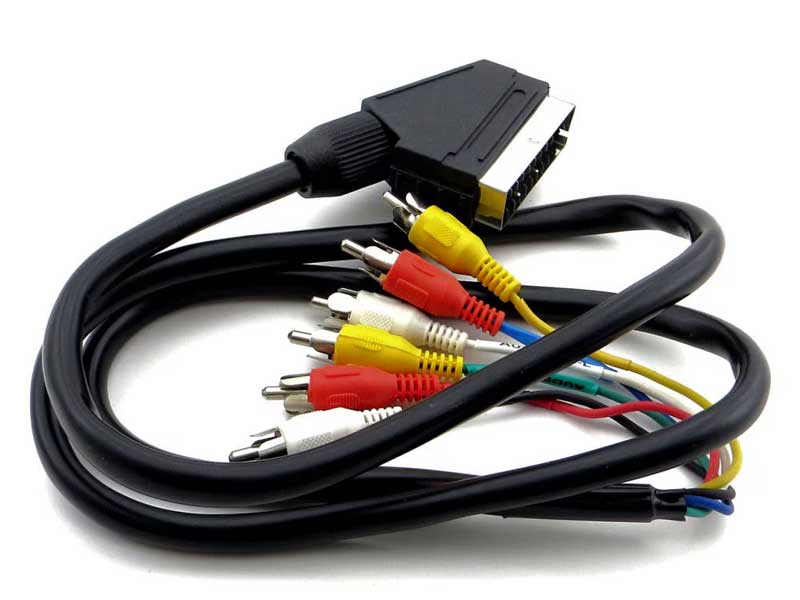Cablu SCART la 6RCA 1.2m – Audio/Video multi-canal, conexiune universală