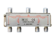Splitter Satelit 6 Căi 5–2450 MHz cu Power Pass, Carcasă Metalică Zincată