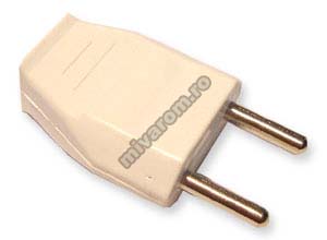 Ștecher plat alb – compact, ideal pentru spații înguste