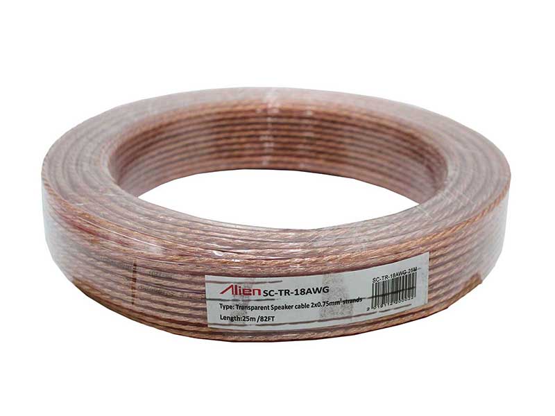 Cablu Difuzor Transparent 2x0.75mm² – 25m, Cablu Audio pentru Sisteme Home-Audio și Comerciale