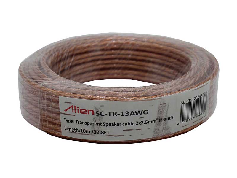 Cablu Difuzor Transparent 2x2.5mm² – 10m, Cablu Audio pentru Sisteme de Putere Medie și Mare