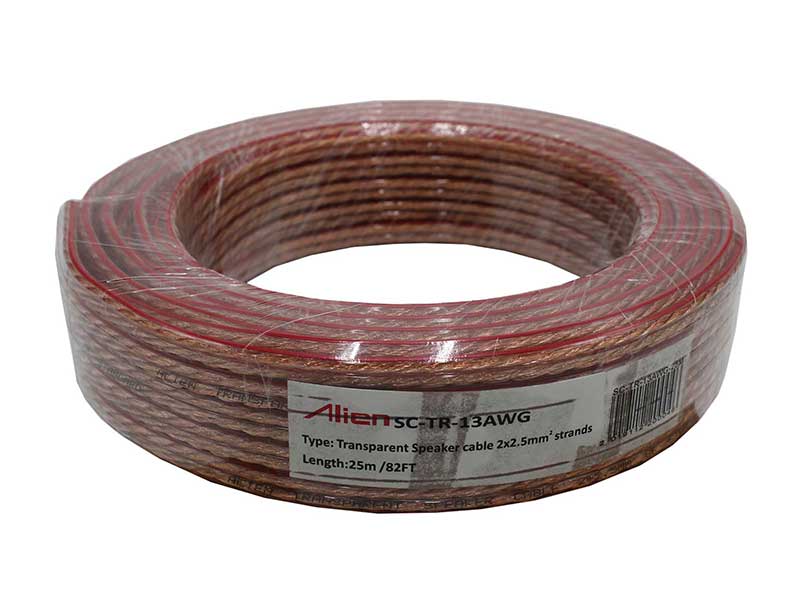 Cablu Difuzor Transparent 2x2.5mm² – 25m, Cablu Audio pentru Sisteme de Putere Medie și Mare