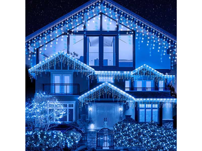 Instalație turturi 100 LED-uri 4.5M alb rece – Exterior, interconectabilă