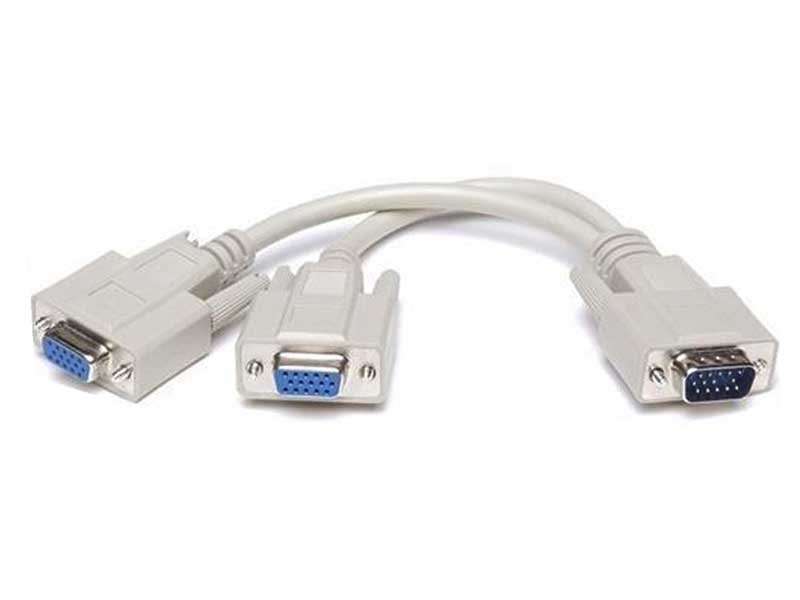 Cablu splitter VGA 15 pini tată la 2×15 pini mamă – Distribuție semnal video pe două monitoare
